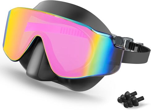 Keary Youth Adult Swimming Goggles with Nose Cover Anti-fog Pool Water Goggles with Clip in Back UV Protection Clear Vision in Kuwait