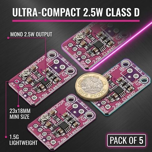 5Pcs PAM8302 Mono Audio Amp Module 2.5W Class D with Volume in Kuwait