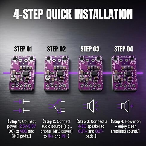 5Pcs PAM8302 Mono Audio Amp Module 2.5W Class D with Volume in Kuwait