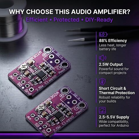 5Pcs PAM8302 Mono Audio Amp Module 2.5W Class D with Volume in Kuwait