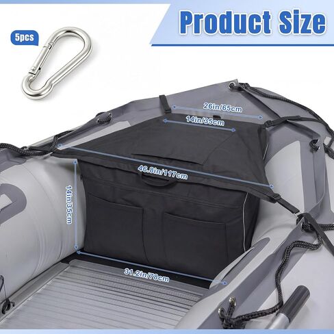 Hsei Inflatable Boat Storage Bag, Front Deck Organizer for Inflatable Boats, Waterproof Bow Storage System with Large Capacity Pockets, Fits Sea Eagle, Bris, Dinghy & Kayak in Kuwait