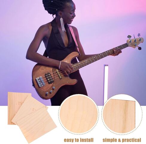 BESTonZON 3pcs Maple Guitar Head Veneers for Bass Neck 0.25, 0.5, and 1 Degree Angles, Sturdy Wood Material, Hard and Smooth Surface, Professional Design for Luthiers and Guitar Repair in Kuwait