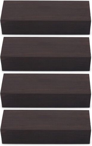 Bewinner 4Pcs Ebony Lumber Block Wood Timber Handle Plate for Instruments DIY Tools, 12x4x2.5cm Solid Ebony Wood for Music Instruments & Craft in Kuwait