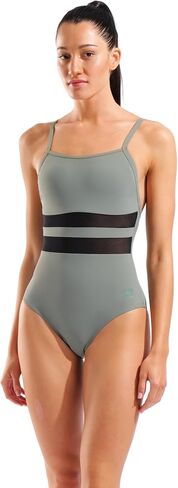Arena Women's Feel Mesh Equals Back One Piece Removable Cups Adjustable Straps Stretchy Swimsuit in Kuwait