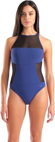 Arena Women's Arena Feel Women's Mesh Panel Swim Pro Back Swimsuit Stylish Ladies Bathing Suit in Kuwait