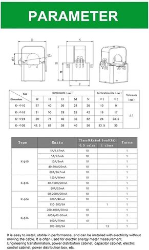 K-10mm سبليت كور 5A المشبك محول التيار الاستشعار الحالي نسبة 300/5A in Kuwait