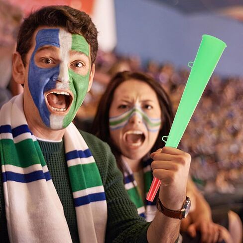 Abaodam Vuvuzela Horn Stadium Horn الرياضة لعبة البوق البلاستيكي، 6 عبوات من صانعي الضوضاء العالية لكرة القدم والهوكي والأحداث المدرسية والحفلات in Kuwait