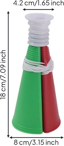 Cheering Sports Accessory Handheld Noise Blower Lightweight Polyethylene Comfort Grip Repeat Use Suitable for Football Game Celebration Audience Team Event, Green, Red, 180mm 80mm 42mm in Kuwait