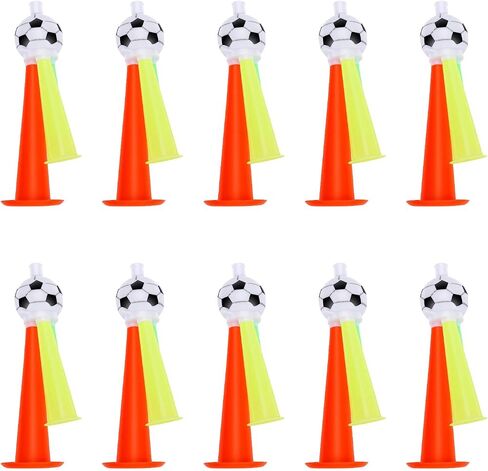 EVGATSAUTO 10pcs Stadium Horns, ABS Air Horn Noisemaker with 10 Lanyards, Football Games Horns for Sporting Events, Soccer Matches, Party Celebration and Fan Cheering (S) in Kuwait
