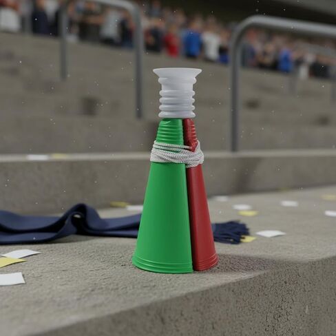 Cheering Sports Accessory Handheld Noise Blower Lightweight Polyethylene Comfort Grip Repeat Use Suitable for Football Game Celebration Audience Team Event, Red, Blue, 180mm 80mm 42mm in Kuwait