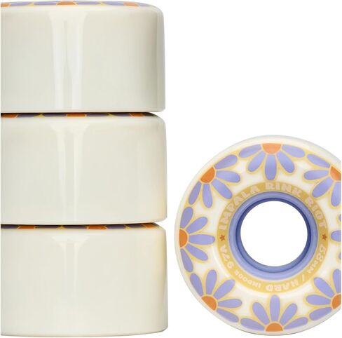 IMPALA Quad Rink Riot Roller Skate Wheels, 58mm, Off White, 4-Pack in Kuwait