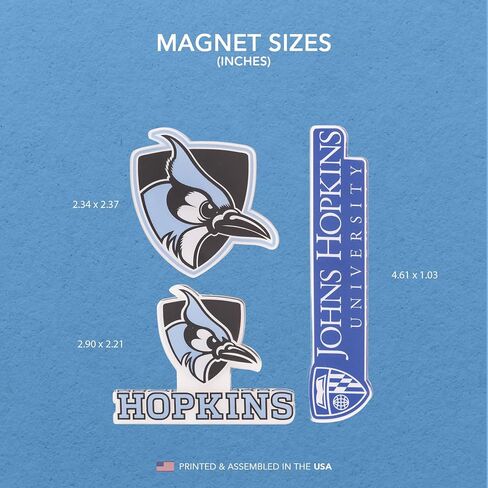 مغناطيس أكريليك لجامعة جونز هوبكنز من Desert Cactus Johns Hopkins، 3 عبوات من تصميم JHU Blue Jays الزخرفي مرخص رسميًا (مجموعة المغناطيس A) in Kuwait