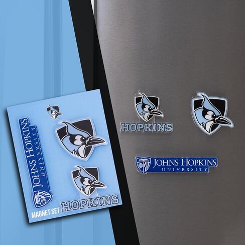 مغناطيس أكريليك لجامعة جونز هوبكنز من Desert Cactus Johns Hopkins، 3 عبوات من تصميم JHU Blue Jays الزخرفي مرخص رسميًا (مجموعة المغناطيس A) in Kuwait