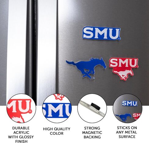 Desert Cactus Southern Methodist University Acrylic Magnet 3 Pack SMU Mustangs Decorative Design Officially Licensed (Magnet Set A) in Kuwait