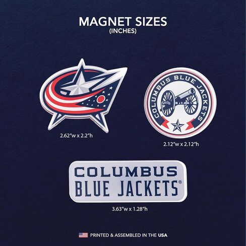 ديزرت كاكتوس كولومبوس بلو سترات أكريليك مغناطيس 3 عبوات NHL National Hockey League تصميم ديكور مرخص رسميًا (مجموعة مغناطيس أكريليك A) in Kuwait