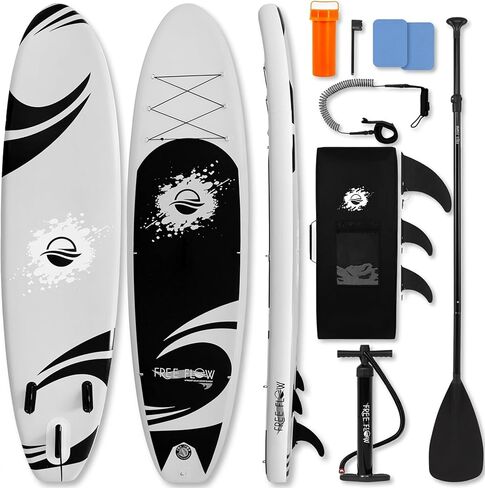SereneLife 10’6" Inflatable Stand Up Paddle Board with Premium SUP Accessories - Wide Stable Design with Non-Slip EVA Deck Pad, for Youth and Adults, 350 lbs. Capacity in Kuwait