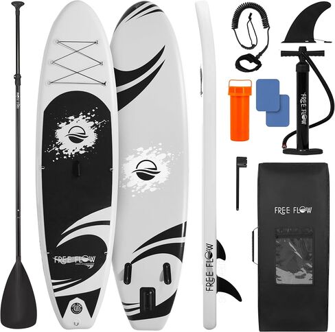 SereneLife 10’6" Inflatable Stand Up Paddle Board with Premium SUP Accessories - Wide Stable Design with Non-Slip EVA Deck Pad, for Youth and Adults, 350 lbs. Capacity in Kuwait