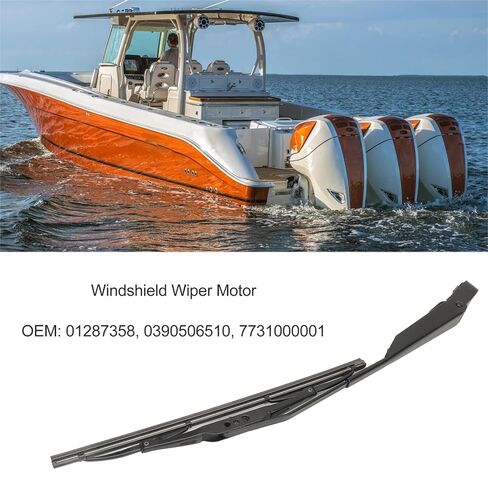 Windshield Wiper Kit, Heavy Duty Windscreen Wiper Motor with Blades, Electric Motor Windshield Wiper for Fishing Boat Caravan ATV UTV in Kuwait
