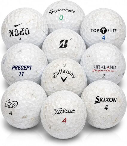 Afford-A-Ball Golf | 50 Pack | Recycled White Golf Balls Mix | 3A Used Assorted Ball Brands in Good Condition | for Men and Women | Reused for Practice Or Play in Kuwait
