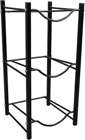 Water Bottle Jug Stand 3 Tier Water Dispenser Rack Detachable Storage Shelf Sturdy Metal Frame for Home Office Black in Kuwait