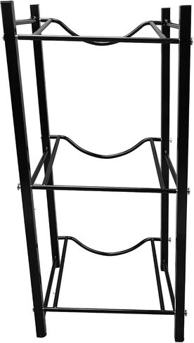 Water Bottle Jug Stand 3 Tier Water Dispenser Rack Detachable Storage Shelf Sturdy Metal Frame for Home Office Black in Kuwait