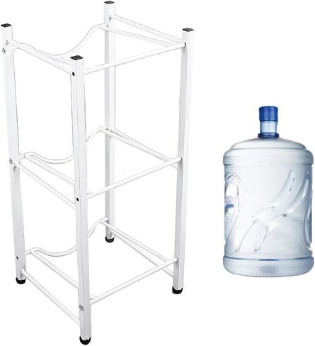 3-Tier Holder – Heavy Duty Metal Bottle Storage Rack, White Floor Stand for Large Jugs & Bottles in Kuwait