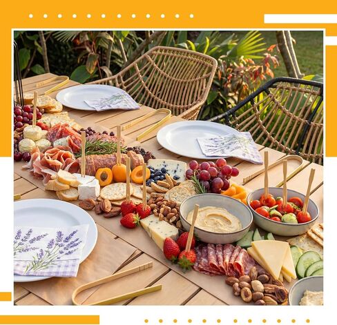 مجموعة إكسسوارات Charcuterie للاستعمال مرة واحدة من Colarr، لوازم طاولة الرعي، بما في ذلك ورق الجزار البني، وملقط خشبي، وشوك مقبلات الخيزران لحفلات الزفاف والولائم (18 بوصة × 100 قدم) in Saudi Arabia
