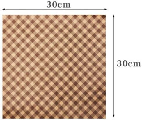 100 PCS 12x12 Wax Paper Sheets for Food Brown Grease Resistant Checkered Sandwich Wrapping Deli Paper Sheets Food Basket Tray Liners Wrappers for Burger Bread Lunch Party Festival Picnic BBQ in Kuwait