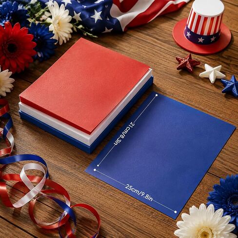 300 Sheets Veteran's Day Wax Paper for Food Deli, 9.5'' x 8.3'' Patriotic Red Blue White Color Greaseproof Deli Paper for 4th of July Sandwich Picnic Basket Liner Patriotic Party Supplies in Kuwait