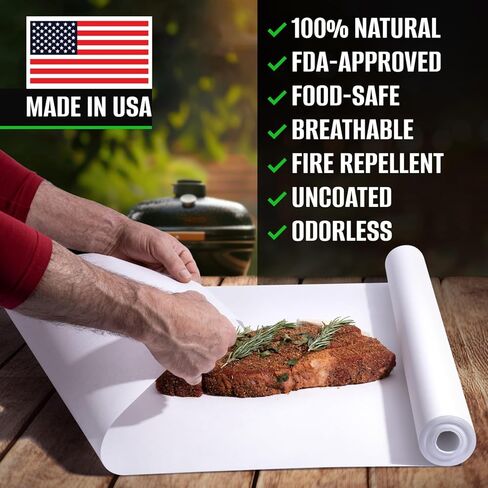 36" x 100' Made in USA White Butcher Paper Roll - Food-Grade, Breathable Butcher Paper - Perfect for BBQ, Smoking Meat, Wrapping Brisket & Protecting the Bark in Kuwait