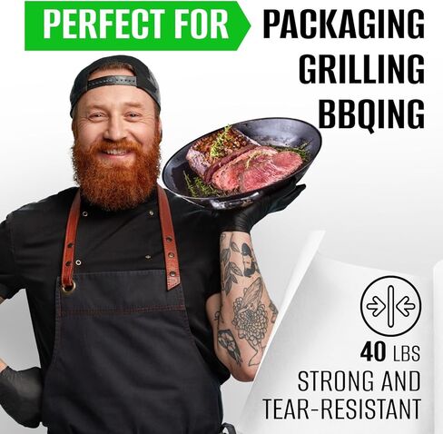 36" x 100' Made in USA White Butcher Paper Roll - Food-Grade, Breathable Butcher Paper - Perfect for BBQ, Smoking Meat, Wrapping Brisket & Protecting the Bark in Kuwait