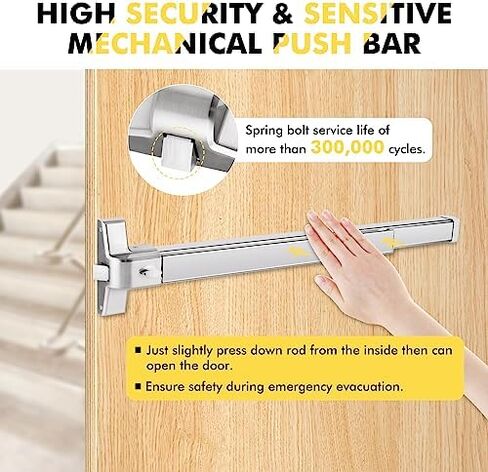 YUCHENGTECH Commercial Door Push Bar Panic Exit Device with Alarm 80cm/32IN & Door Push Bar Panic Exit Device 32IN with Exterior Lever in Kuwait