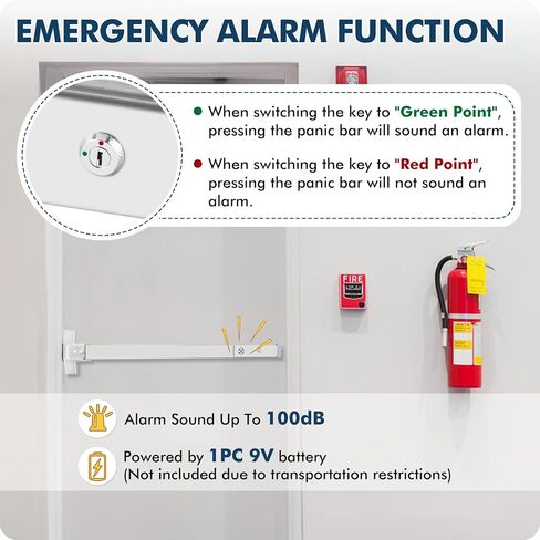 YUCHENGTECH Commercial Door Push Bar Panic Exit Device with Alarm 80cm/32IN & Door Push Bar Panic Exit Device 32IN with Exterior Lever in Kuwait