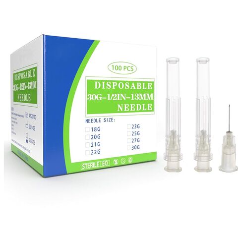 30 Gauge 1/2 Inch Dispensing Needle with Cap - 100Pack Luer Lock Industrial Accessories, Individually Wrapped in Kuwait