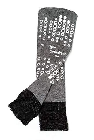 Cardinal Health 68125-BLK Terry in Double Tread Patient Safety Slippers, Black, Bariatric Plus/Cast Cover, Case of 48 Pairs in Kuwait