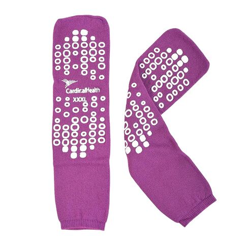 نعال سلامة المرضى Cardinal Health 68125-PUR Terry in Double Tread، أرجواني، مقاس 3X-Large، علبة مكونة من 48 زوجًا in Kuwait