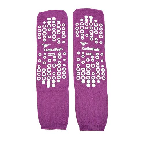 نعال سلامة المرضى Cardinal Health 68125-PUR Terry in Double Tread، أرجواني، مقاس 3X-Large، علبة مكونة من 48 زوجًا in Kuwait