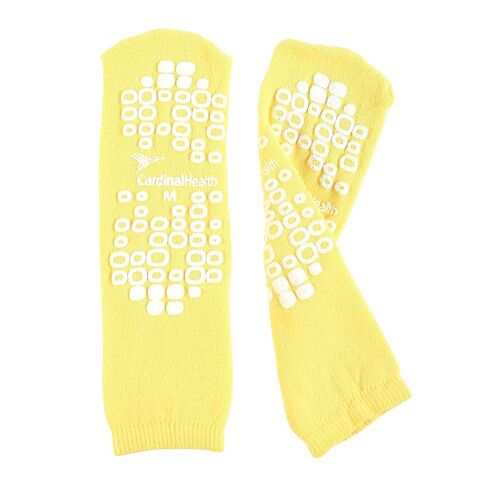 Cardinal Health 68125-YM Terry in Double Tread Patient Safety Slippers, Yellow, Medium in Kuwait
