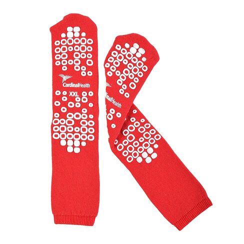Cardinal Health 68125-R2XL Terry in Double Tread Patient Safety Slippers, Red, 2X-Large, Case of 48 Pairs in Kuwait