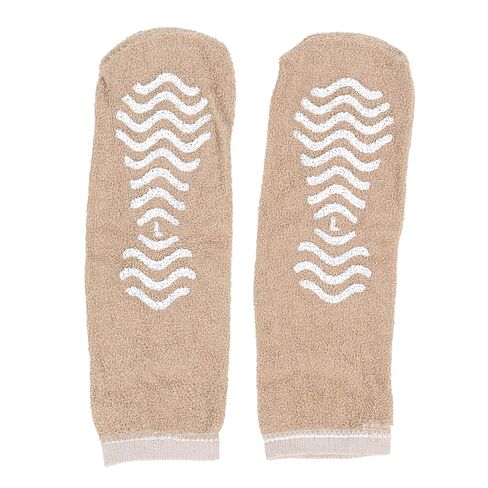 نعال سلامة المرضى Cardinal Health 68123-TAN Terry Out Double Tread، أسمر ضارب للصفرة، كبير، علبة مكونة من 48 زوجًا in Kuwait