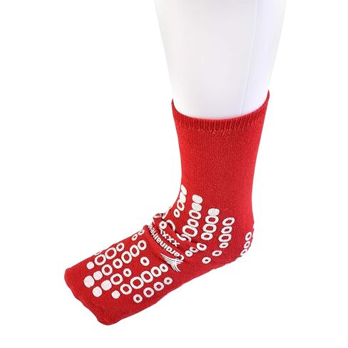Cardinal Health 68125-R3XL شبشب Terry in Double Tread لسلامة المرضى، أحمر، مقاس 3X-Large، علبة مكونة من 48 زوجًا in Kuwait