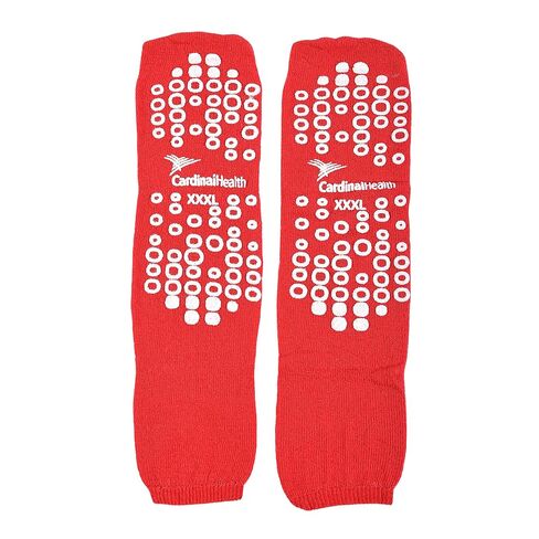 Cardinal Health 68125-R3XL شبشب Terry in Double Tread لسلامة المرضى، أحمر، مقاس 3X-Large، علبة مكونة من 48 زوجًا in Kuwait
