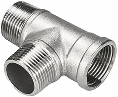 304 الفولاذ المقاوم للصدأ 3-Way Reducing Tee - 1/4" إلى 1" أنثى-ذكر-ذكر تي شيرت ملولب للمياه والزيت والغازات والسوائل، قطعة واحدة (1 بوصة) in Kuwait