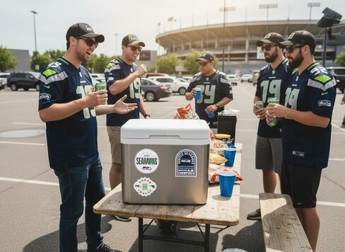 Logo Brands NFL Seattle Seahawks Super Bowl LX Champions Sticker 3-Pack - Heavy Duty Waterproof Vinyl Decals for Cars, Laptops, Coolers - Official 2026 NFL Championship Gear - UV Resistant Graphics in Kuwait