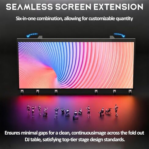 P2.6 LED مكتب أمامي قابل للطي/كشك DJ، جدار LED 6 أضعاف، GOB مقاوم للخدش، توصيل وتشغيل APP/HDMI/USB، مكتب دوار مع حقيبة - زفاف، معرض، حفلة DJ، تجاري (P2.6، 6 قطع) in Kuwait