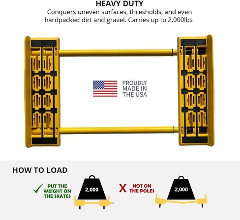 Rhino Cart All Terraain-Mover, Heavy Duty Dolly, 2000 lb Capacity, Expandable 6-46 inches, Made in USA in Kuwait