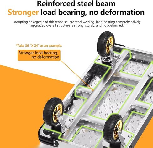 Foldable Platform Truck Push Dolly Heavy Duty 2000 lb. Weight Capacity with Brake and 6" 360 Degree Swivel Wheels in Kuwait