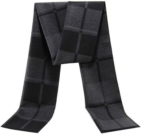 Men's Plaid Scarf Winter Warm Soft Cashmere Feel Tartan Scarf for Men with Tassels Cold Weather in Saudi Arabia