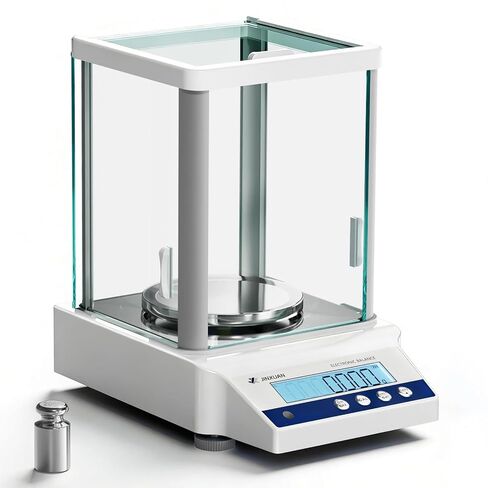 مقياس مختبر 0.001 جرام دقة 500 جرام مقياس مليجرام رقمي مقياس توازن تحليلي مع شاشة LCD للزجاج الأمامي 7 وحدات وزن معايرة 200 جرام، مقياس دقيق للمجوهرات كيمياء مسحوق الذهب in Kuwait