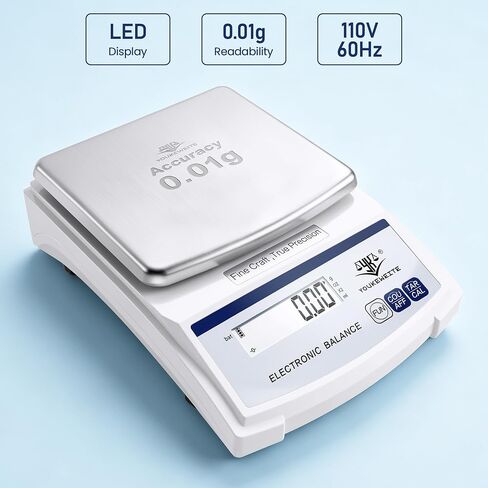Lab Scale 2000gx0.01g, Digital Gram Weight Scale for Jewelry，Coin & Gold | 0.01g Accuracy Gram Scale, LED Backlit Display, g/oz/ct/ml Conversion, Counting & Tare Function, Laboratory Balance in Kuwait